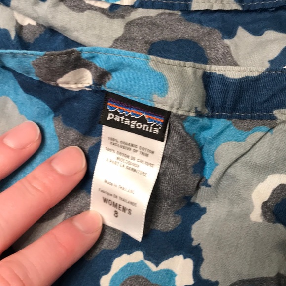 Patagonia blue floral wrap skirt size 8 - Picture 2 of 2